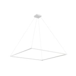 Piazza 60 in. 126-Watt 1-Light White Integrated LED Pendant-Light