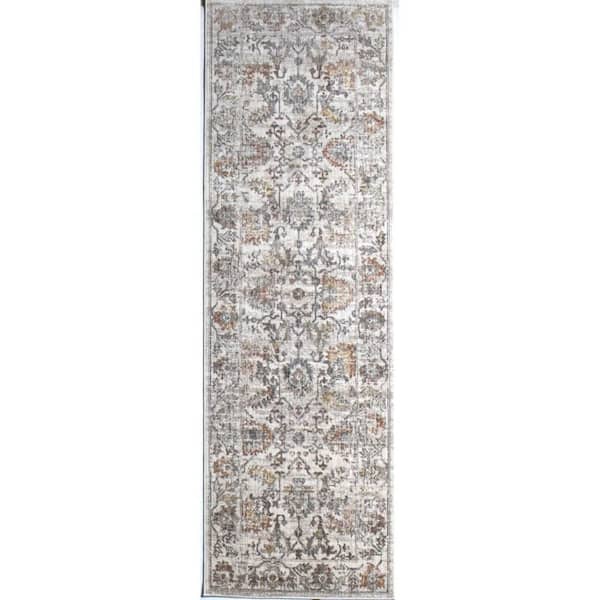 Legacy Ivory 3 ft. x 8 ft. (2 ft. 6 in. x 8 ft.) Floral Transitional Runner Rug