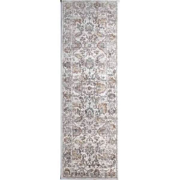 BASHIAN Legacy Ivory 3 ft. x 10 ft. (2 ft. 6 in. x 10 ft.) Floral Transitional Runner Rug