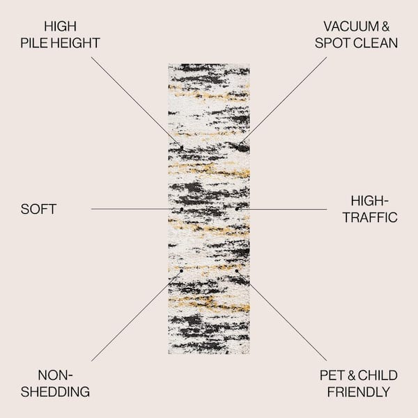 JONATHAN Y Nova Modern Bold Strie ft. Shag Beige/Black