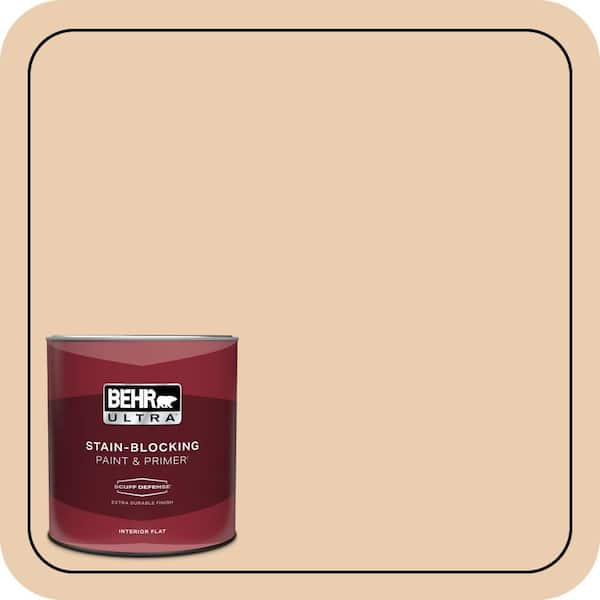 BEHR ULTRA 1 qt. #BXC-64 Shortbread Cookie Extra Durable Flat Interior Paint & Primer