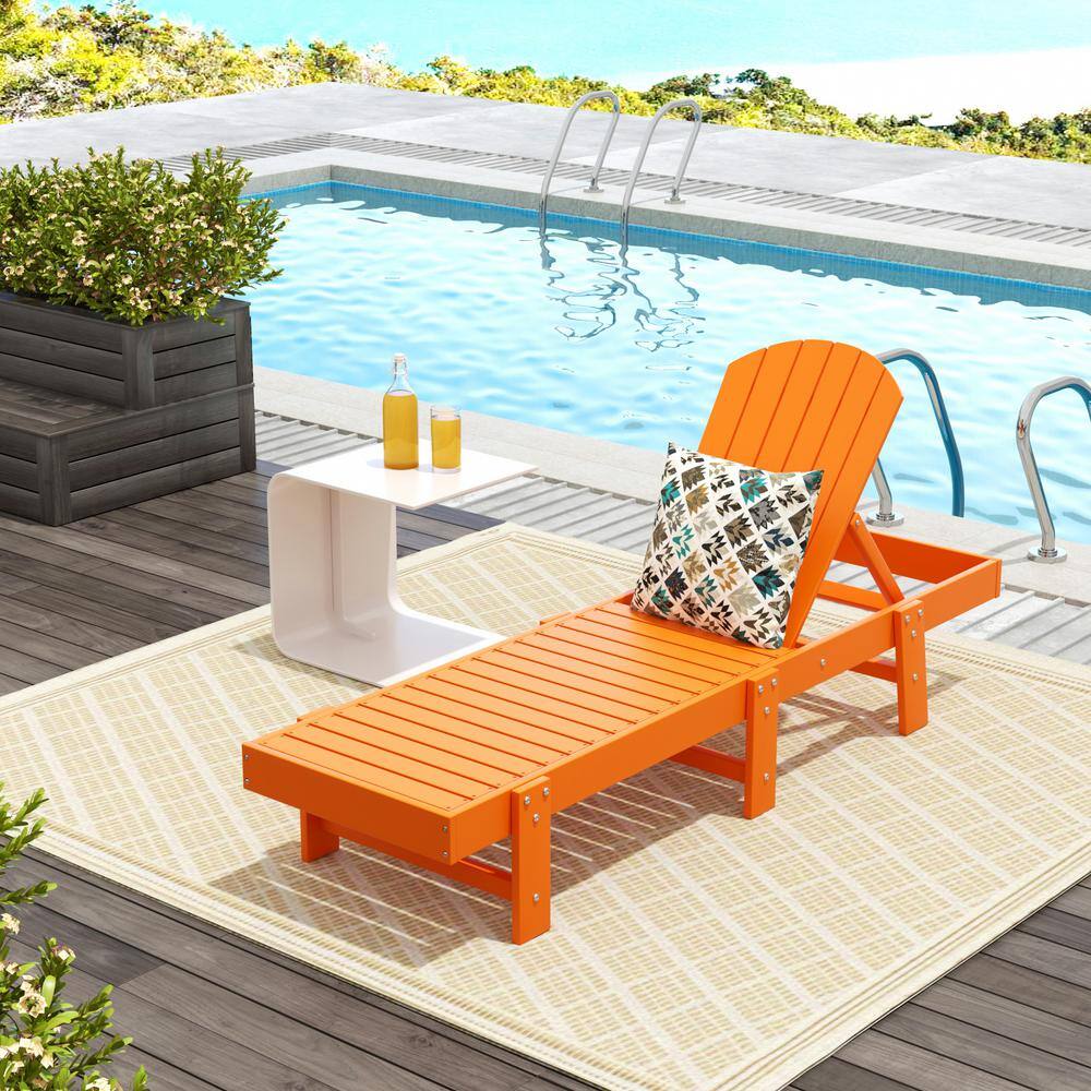 Altura Orange HDPE Plastic Outdoor Adjustable Backrest Classic Adirondack Chaise Lounger price history on PriceWatchPro