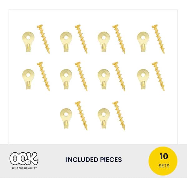 200 Pieces 1/2 Inch Gold Screw Hook, Brass Plated Metal Ceiling Hooks