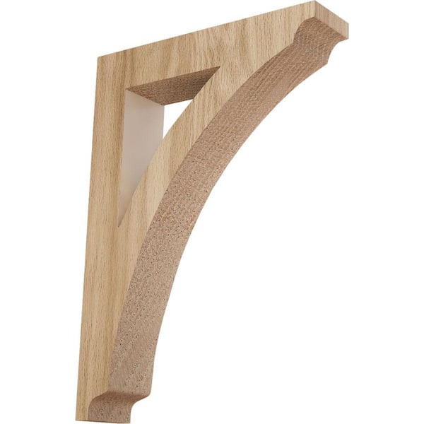 Ekena Millwork 1-3/4 in. x 10-1/2 in. x 7-1/2 in. Red Oak Medium Thorton Bracket