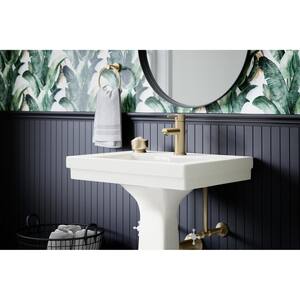 Modern Single Hole Single-Handle Bathroom Faucet with Drain Assembly in Brushed Bronze