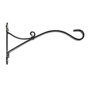 17.5 in. Fleur De Lis Heavy Duty Wall Shelf Bracket Large Long in Black Powder Coat