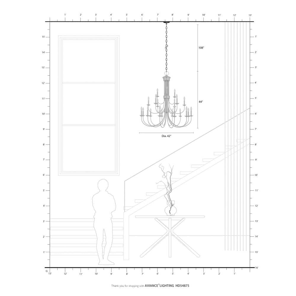 Estate 21-Light Bronze Extra Large Chandelier
