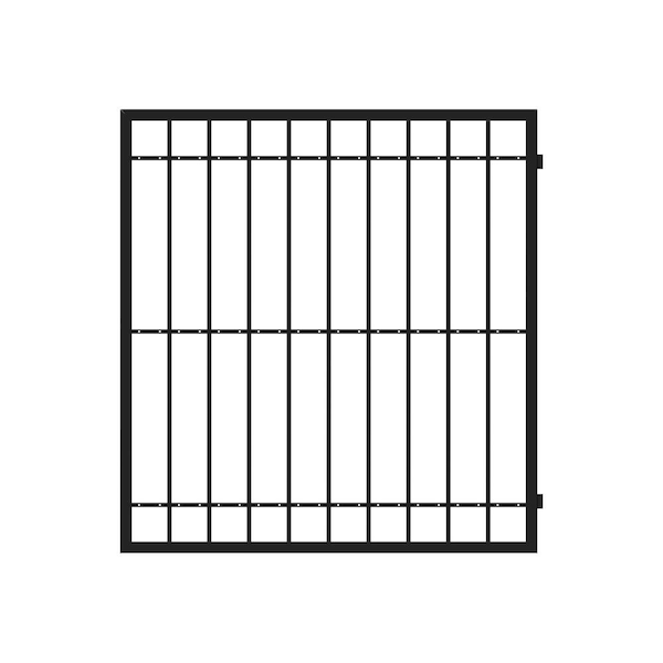 FORTRESS 6.25 ft. H x 71 in. W Estate Gloss Black Steel Gate
