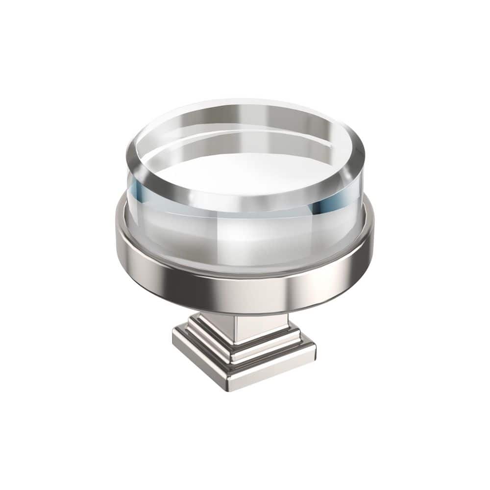 Glacio 1-1/2 in. (38mm) Diameter Clear/Polished Nickel Round Cabinet Knob price history on PriceWatchPro
