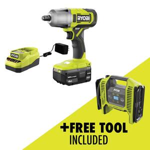 ONE+ 18V Cordless 2-Tool Combo Kit with 1/2 in. Impact Wrench, Inflator, 4.0 Ah Battery, and Charger