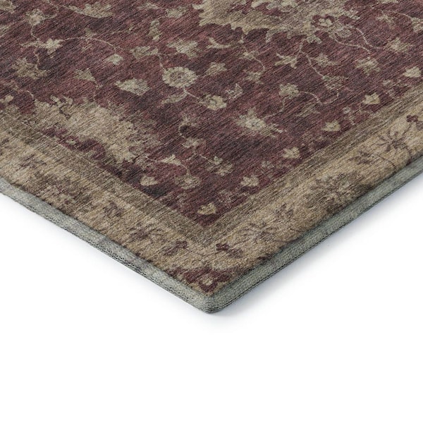Mayfield Premium Machine Washable Abstract AMF1739 Burgundy 8 ft. x 10 ft. Area Rug