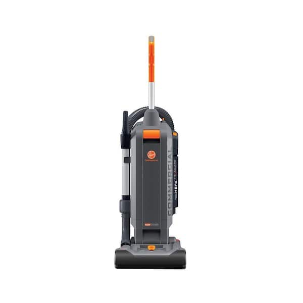 Photo 1 of Hoover Commercial HushTone 13-Inch 2-Speed Upright Vacuum Cleaner with IntelliBelt Quiet Bagged HEPA Filtered Professional Rated, 40-Foot Long Cord, CH54113, Gray/Orange
