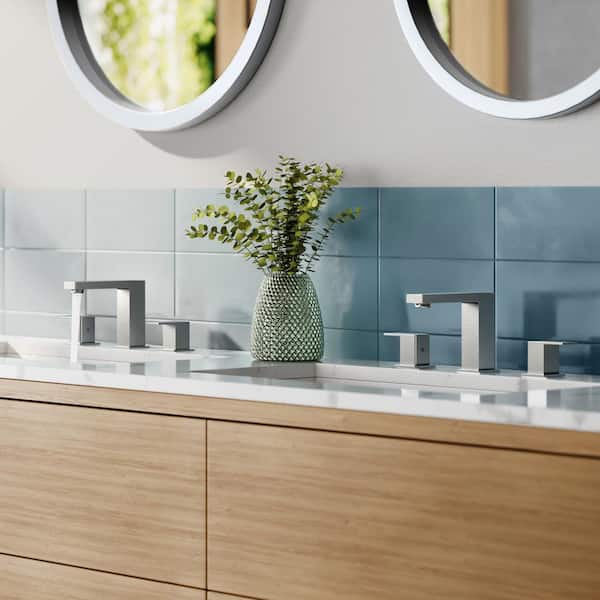 8 in. Widespread Double Handle Bathroom Faucet in Brushed Nickel