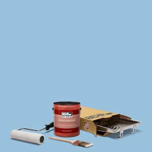 1 gal. #M520-3 Charismatic Sky Ultra Extra Durable Flat Interior Paint and 5-Piece Wooster Set All-in-One Project Kit
