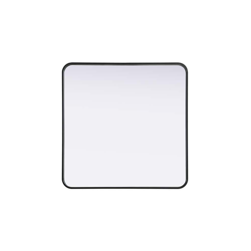 Timeless Home Black 30 in. W x 30 in. H Contour Wall Mirror