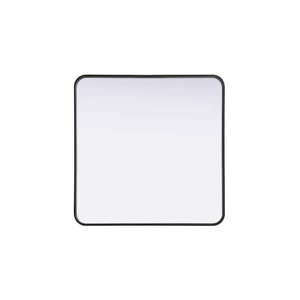 Unbranded Timeless Home Black 30 in. W x 30 in. H Contour Wall Mirror