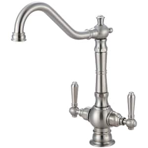 Americana Double-Handle Deck Mounted Standard Kitchen Faucet in Brushed Nickel