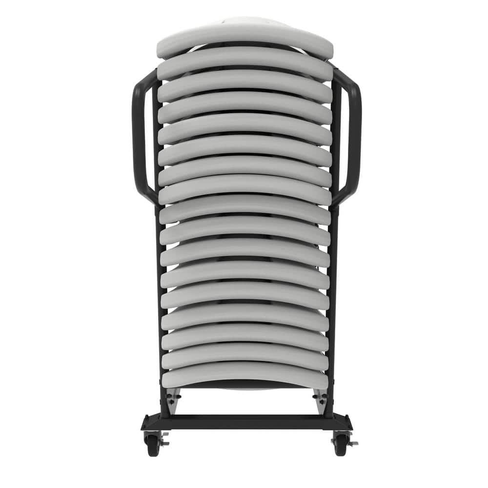 Black Steel Folding Chair Utility Cart for 34 Chairs