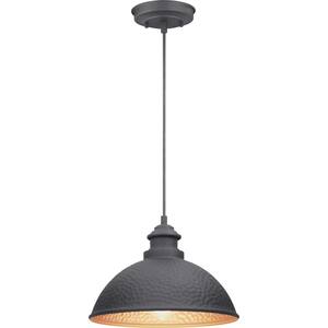 Englewood Collection 1-Light Textured Black Farmhouse Outdoor Hanging Lantern Light