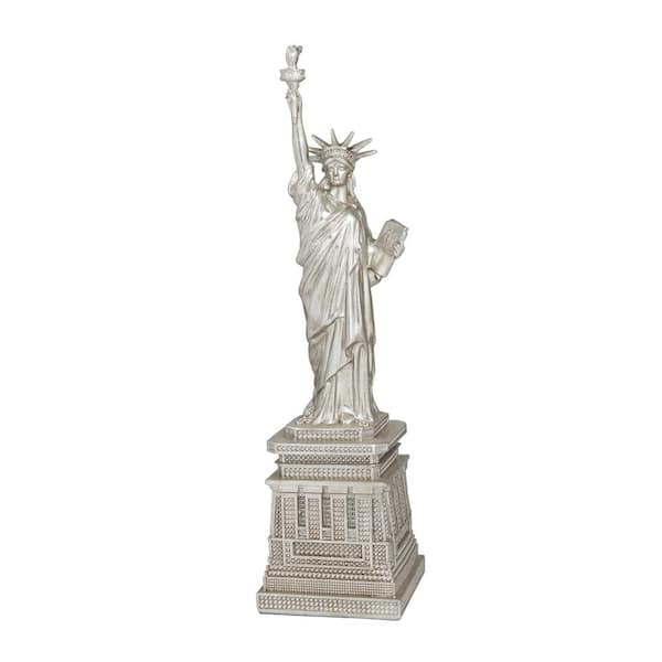 Silver Polystone Statue of Liberty Sculpture