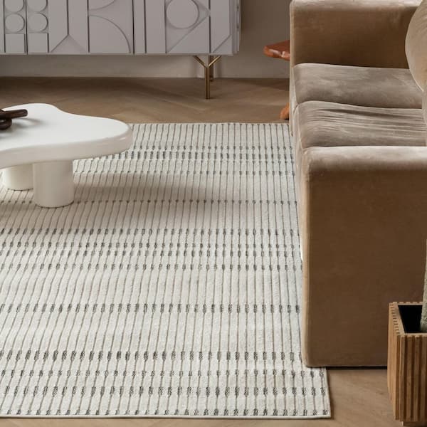 Maise Cream Beige 6 ft. x 9 ft. Modern Abstract Indoor Outdoor Area Rug