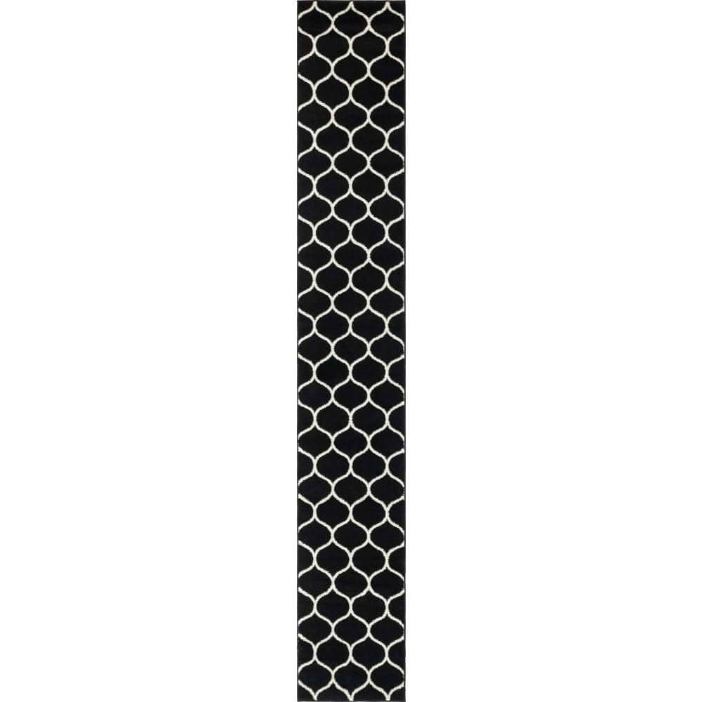Trellis Frieze Rounded Black 2 ft. x 13 ft. Round Rug price history on PriceWatchPro