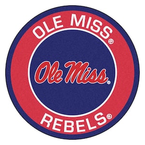 NCAA University of Mississippi Ole Miss Red 2 ft. x 2 ft. Round Area Rug
