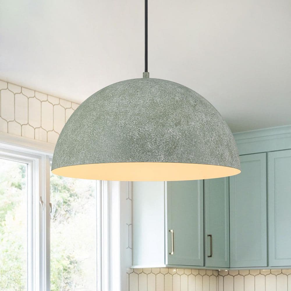 LLHZSY Luminarae 1-Light Indian Gray Farmhouse Dome Pendant Light