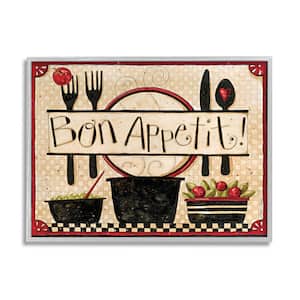 "Bon Appetit Phrase Vintage Kitchen Cooking Charm" by Dan DiPaolo Framed Drink Wall Art Print 16 in. x 20 in.