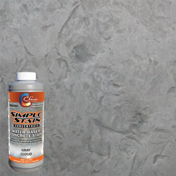 Classic Coatings Systems 1 qt. Gray Cloud Concentrated Semi-Transparent Water Based Interior/Exterior Concrete Stain