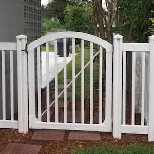 4 ft. x 4 ft. Premium Vinyl Yard and Pool Fence Gate with Powder Coated Stainless Steel Hardware