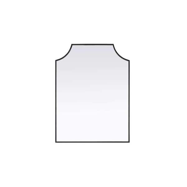 Black 27 in. W x 36 in. H Rectangle Wall Mirror