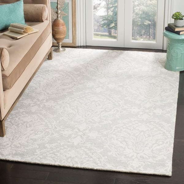 Blossom Sage/Ivory 8 ft. x 8 ft. Geometric Diamond Floral Square Area Rug