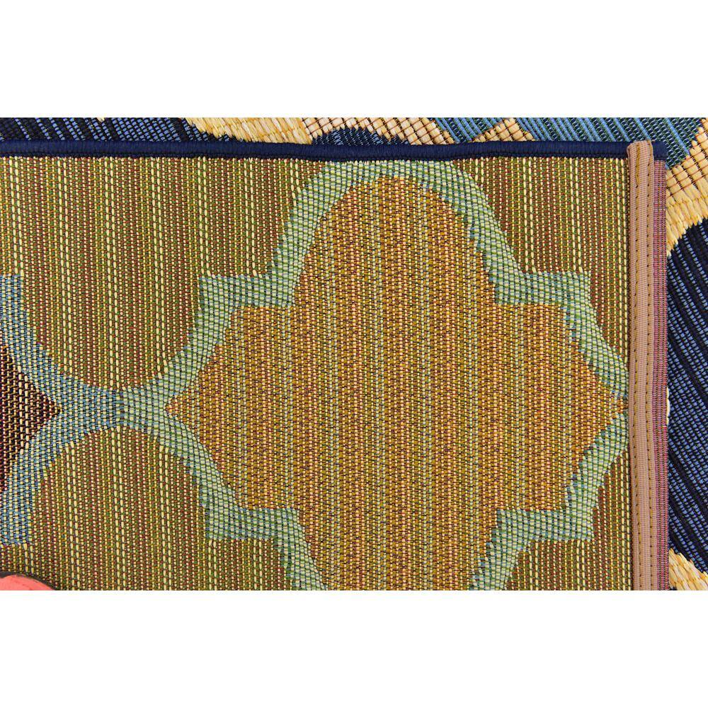 Eden Trellis Easy-Care Blue and Beige 5'3" x 8' Outdoor Rug