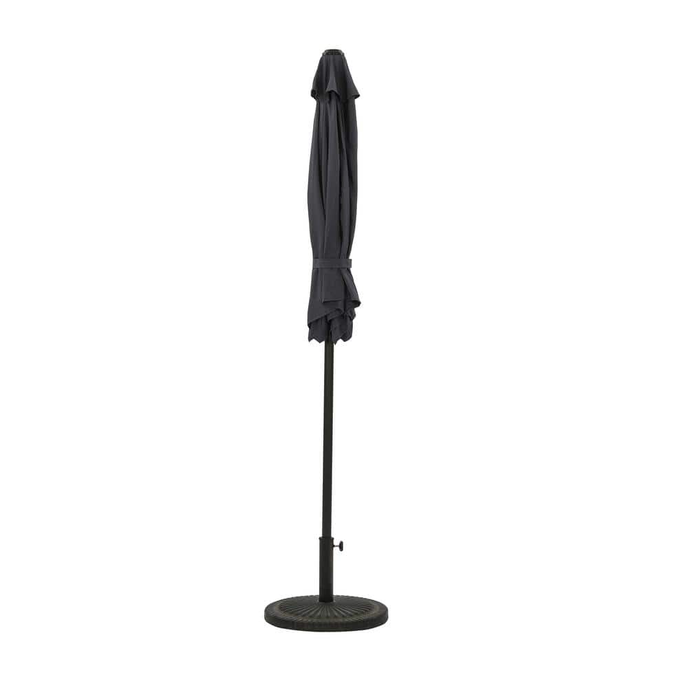 Slate Gray 7.5-ft Hexagon Steel Market Patio Umbrella