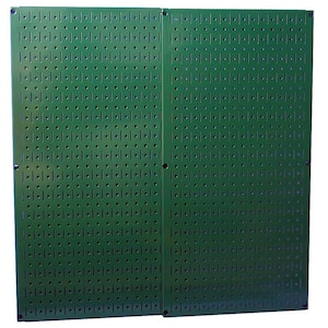 32 in. x 32 in. Overall Size Green Metal Pegboard Pack with Two 32 in. x 16 in. Pegboards