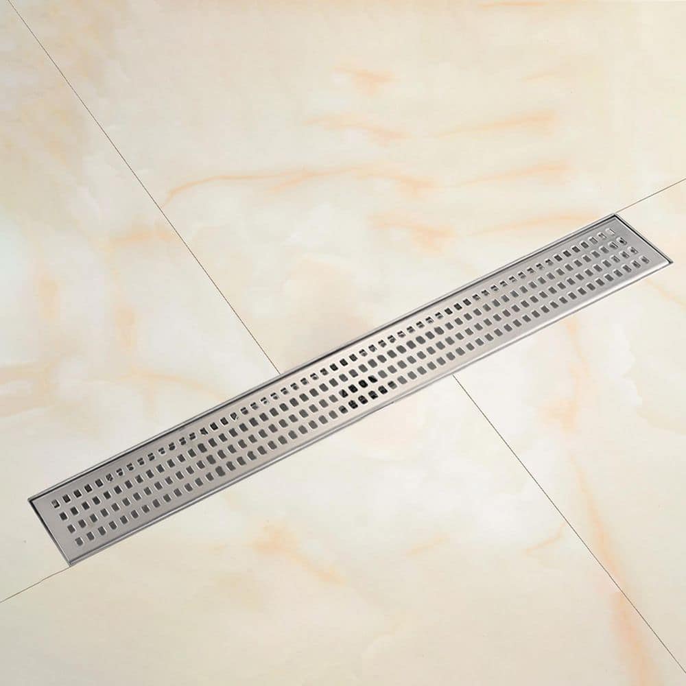 32 in. Linear Grid Shower Drain with Leveling Feet in Brushed Nickel price history on PriceWatchPro