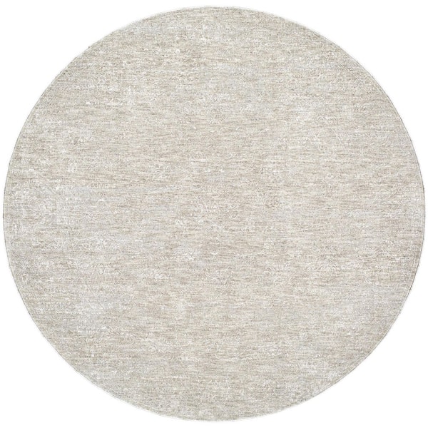 Poet Light Slate Traditional Solid Color 6 ft. 7 in. x 6 ft. 7 in. Area Rug