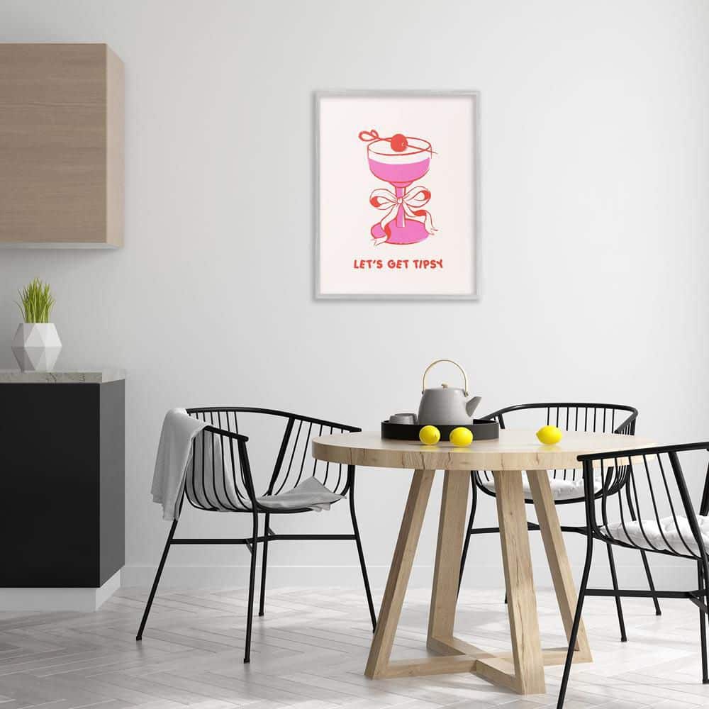 Let's Get Tipsy with Glass by House of Lulu Gray Framed Typography Giclee Art Print 30 in. x 24 in. price history on PriceWatchPro