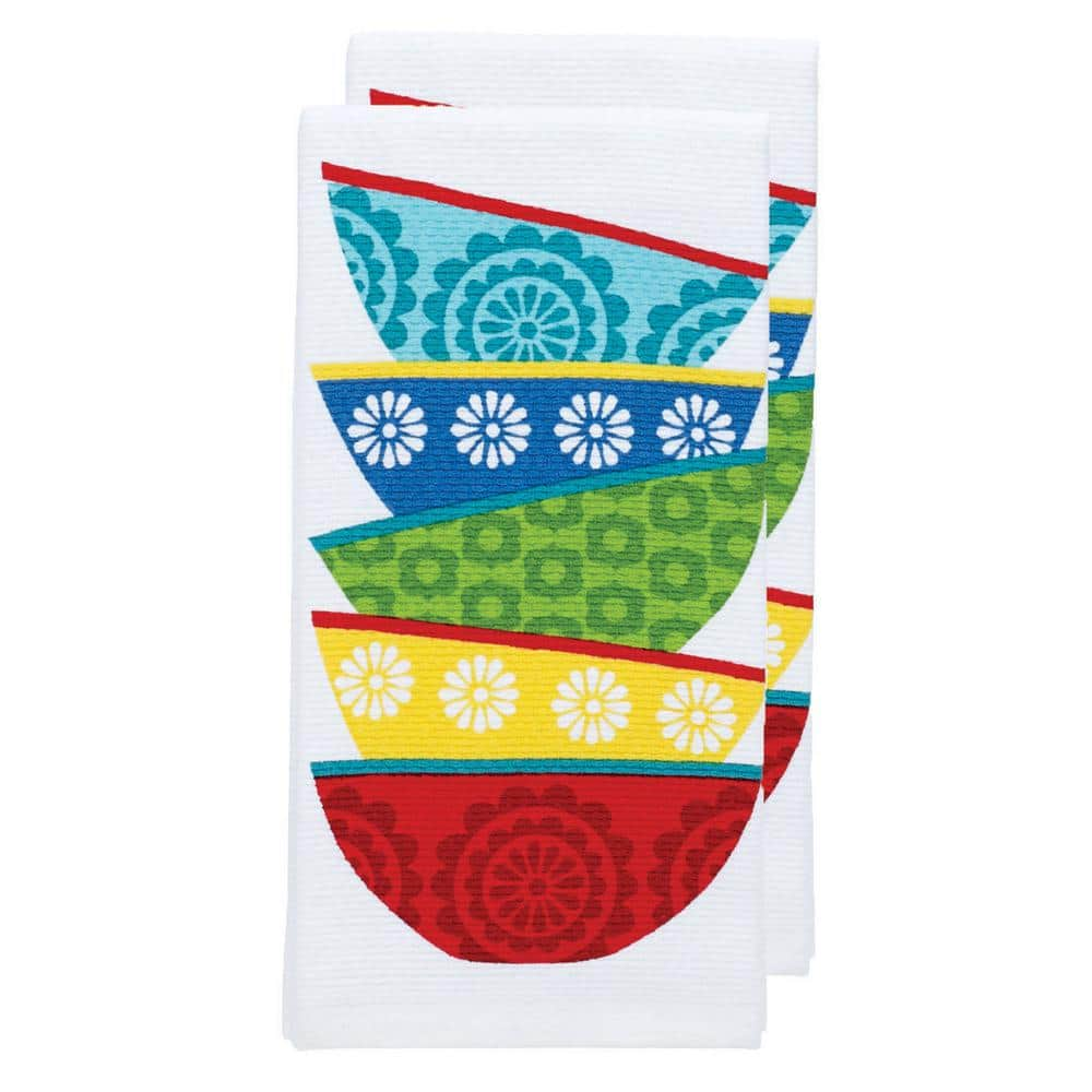 T-fal Rooster White Print Dual Cotton Kitchen Towel Set (Set of 2) 62418A -  The Home Depot