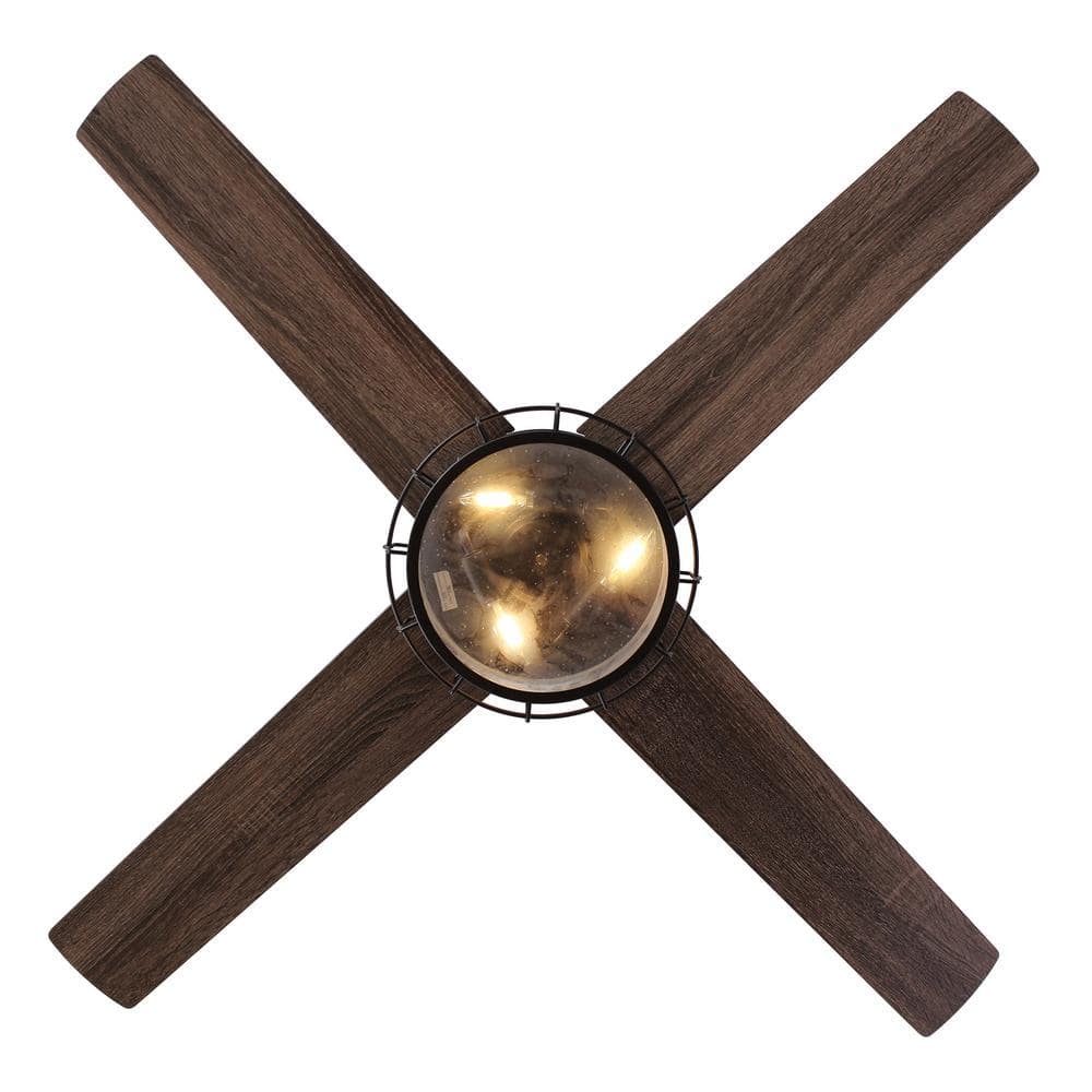 52-Inch Oil-Rubbed Bronze Industrial Ceiling Fan with Light and Remote
