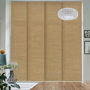 Pecan Cordless Light Filtering Adjustable Sliding Panel Blind with 23 in. Slats Up to 86 in. W x 96 in. L