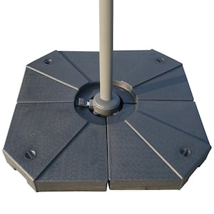 Outdoor 170 lbs. Plastic Large Patio Umbrella Base/Stand for Patio & Deck Mobile Sun Shade Octagon 40"x40'' in Black