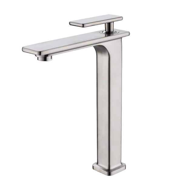 Unbranded Single-Handle Single-Hole Bathroom Vessel Sink Faucet in Brushed Nickel
