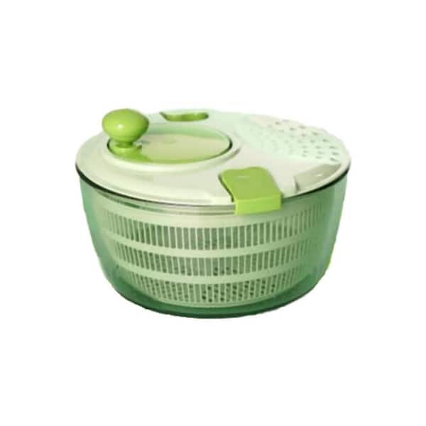 Salad Spinner with 4.2L Large Capacity Quick Dry Rotary Handle Lid Lock Lettuce Dryer BPA Free Easy Fruit Washer Green