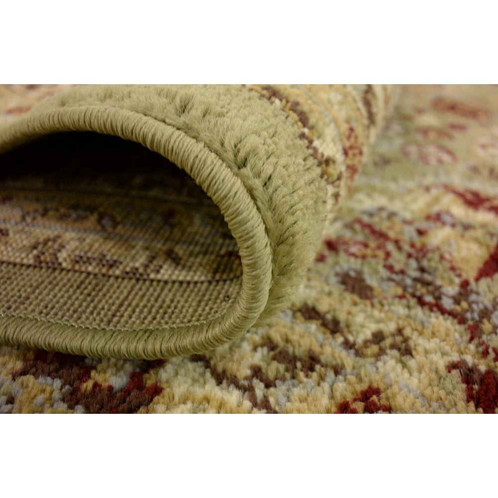 Elegant Damask Light Green Synthetic Area Rug 7' x 10'