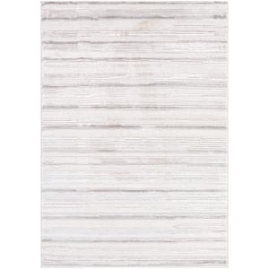 Wolly Ivory/Cream Modern 7 ft. x 9 ft. Indoor Area Rug