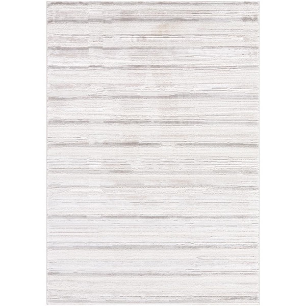 Wolly Ivory/Cream Modern 8 ft. x 10 ft. Indoor Area Rug