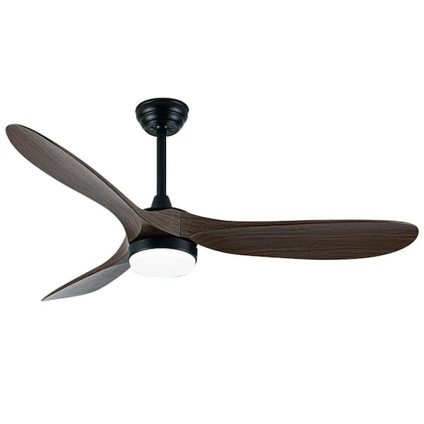Yardreeze 52 in. Dimmable LED Indoor/Outdoor in Brown Low Noise Smart Ceiling Fan with Remote, Reversible DC Motor