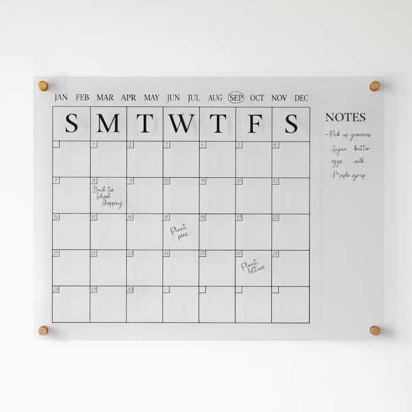 Acrylic Calendar with side notes - Gold text